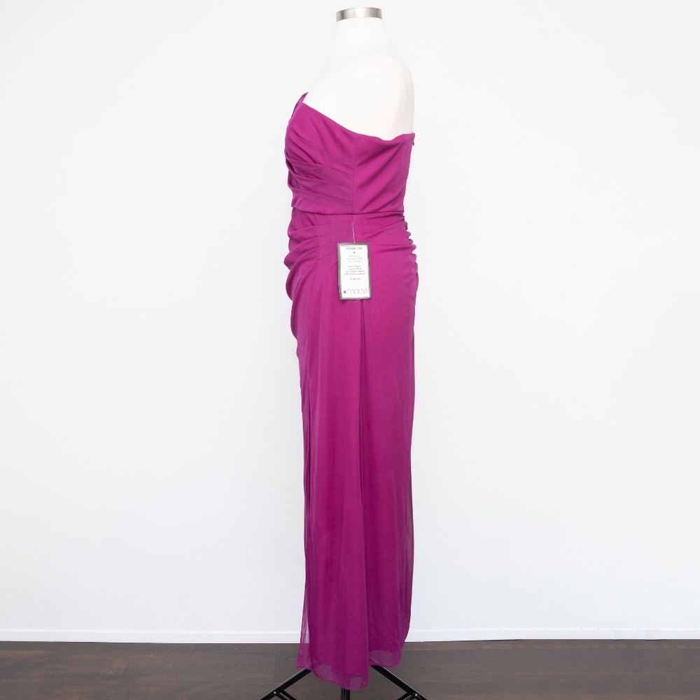 Alex Evenings - One Shoulder Ruched Mesh Gown - Picture 9 of 12